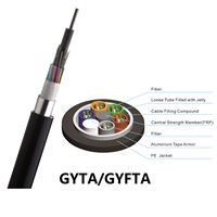 Entierro directo al aire libre UG blindado GYTA GYTS GYTA53 4 24 48 96 144 Core Cable de comunicación óptica de fibra Precio por metro