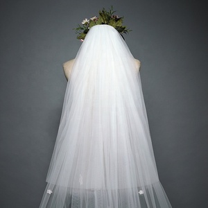 <span class=keywords><strong>Voile</strong></span> de Mariée Long en Tulle, Dentelle, Dernière Nouveauté, Vente Chaude en Gros - Product Image 2