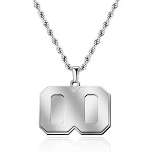 Supply Customizable Fashion Basketball Pendant Stainless Steel Necklaces for Men with Numbers 0-100 as Gift for Boyfriend