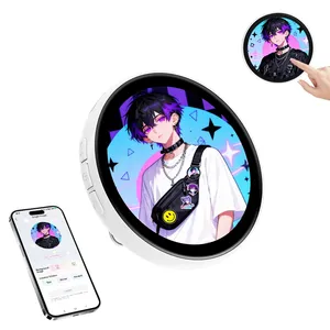 Badge vidéo numérique personnalisable 1,85 pouces avec écran tactile HD, téléchargement Bluetooth, rechargeable, open source, API ouverte, programmable DIY, OEM - Product Image 1