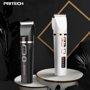 PRITECH Wholesale New Design Hair Trimmer Rechargeable Black and White Ceramic Blade Electric Professional Hair Clipper