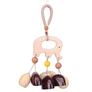 Wholesale Natural Fruit Shell <b>Wind</b> <b>Chime</b> Car Accessory Hollow Beech Elephant Shape Handmade Bag Hanging Ornament - Product Image 1
