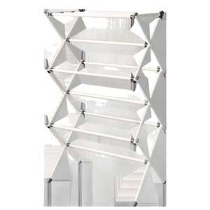 Tendedero de Ropa Plegable de Metal en Forma de X, Blanco, de Pie, para Balcón, Material de Acero - Product Image 5