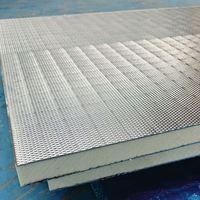 Panneau PIR en mousse de polyuréthane isolé en tôle d'aluminium pour l'extérieur Panneau sandwich pour conduit d'air HVAC pour atelier de chambre froide