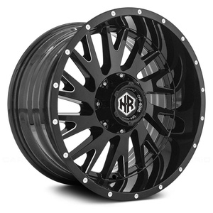 Jantes tout-terrain en alliage d'aluminium forgé noir et rouge de 20 pouces, nouveau design multi-rayons avec finition Hyper Black 20 mm/25 mm - Product Image 1