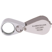 20X21mm Diameter Folding Metal Jewelry Loupe Led Magnifying Glass