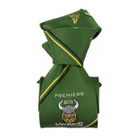 Cravate en Polyester, logo d'équipe de Football personnalisé, noir, vert, à la mode, de haute qualité, pour hommes, bon marché, prix d'usine