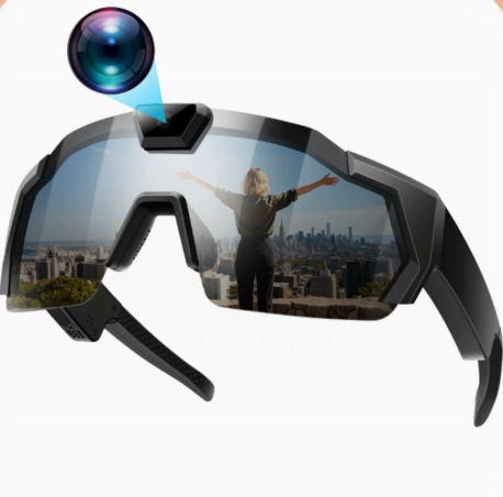 Kairui Shooting New Sunglasses Camera DV Sports Recording Outdoor Riding Recorder Smart Glasses Dual Camera 1080P IPX-4 Metal