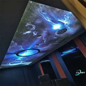 LeArt Deckenfederung Galaxy Space 3d-Effekt Pvc-Dehnungsfolie Deckenfliesen für Heimkino-System