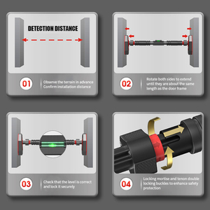 Barre de traction à usage domestique en gros Sécurité intérieure Bases antidérapantes renforcées Porte Barre de traction pour salle de sport Porte d'entrée - Product Image 4