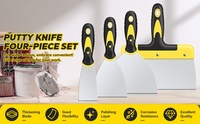 Ensemble de spatules en acier inoxydable résistant à la rouille, 4 pièces, multi-tailles, grattoir à peinture pour le décapage du plâtre et la restauration des murs