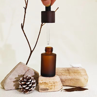 Flacon compte-gouttes de 30 ml en verre brun foncé, opaque, protecteur contre la lumière, avec bouchon à vis, pour huiles essentielles et cosmétiques, petit échantillon, lot de 100 pièces
