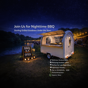 AUSTAR Food Truck BBQ, Petite Camionnette Convertie, Stand de Limonade Entièrement Équipé, Remorque Alimentaire en Fibre de Verre et Aluminium, Remorque de Concession Rapide - Product Image 1