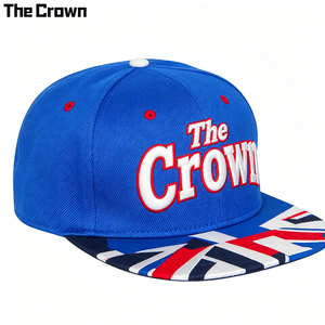 Custom Logo Union Jack Print 6 Panel Flat Brim <b>Cap</b> Wholesale Bulk Embroidered <b>Hat</b> Manufacturer - Product Image 2