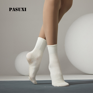 Calcetines <span class=keywords><strong>de</strong></span> Yoga Antideslizantes PASUXI para Mujer, <span class=keywords><strong>Medias</strong></span> <span class=keywords><strong>de</strong></span> Compresión hasta la Pantorrilla, Calcetines <span class=keywords><strong>de</strong></span> Pilates con Agarre, Transpirables, para Gimnasio y Danza - Product Image 1