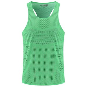 Camiseta para correr para hombre, camisetas sin mangas ligeras con agujeros transpirables sólidos, camisetas deportivas con logotipo personalizado para maratón, chaleco <span class=keywords><strong>de</strong></span> secado rápido dividido - Product Image 6