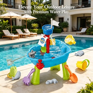 Tavolo da Gioco Estivo per Bambini a Tema Nave Pirata con Cannone ad Acqua, Ruota Girevole, 2 Secchielli e 2 Pale per Giochi all'Aperto - Product Image 6