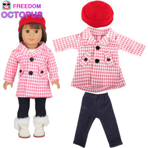 <span class=keywords><strong>2022</strong></span> FÁBRICA DE China conjunto de ropa de muñeca de moda conjunto de oso de bajo <span class=keywords><strong>precio</strong></span> para Mini juguete americano niño niña incluye abrigo boina hecho de plástico - Product Image 2