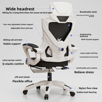 Ensemble chaise de bureau et table de jeu ergonomique avec accoudoirs en maille 4D, dossier inclinable confortable, réglage en hauteur et repose-pieds