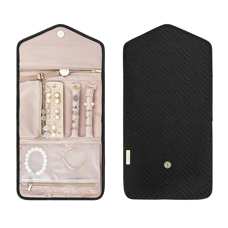 Wholesale Roll Foldable Jewelry Case for Lady Customizable Travel Fashion Jewellery Organiser Bag