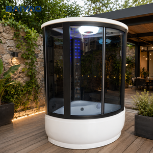 Nouveau moderne acrylique Quadrant hôtel utiliser Whirlpool Hydro Massage trempage <span class=keywords><strong>baignoire</strong></span> vapeur <span class=keywords><strong>douche</strong></span> noir encadré lumière LED cabine de <span class=keywords><strong>douche</strong></span> - Product Image 4