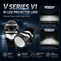 VAHID Lentille de projecteur Bi-LED 3 pouces double haute puissance, ajustement universel H4 H7 H11, module de lentille de phare de voiture pour feux de croisement et de route, kit de rétrofit