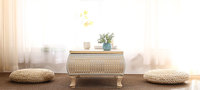 Table basse moderne en bois massif tressé en bambou, mobilier de maison, table basse de chambre, écologique, multifonctionnelle, rangement facile