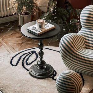 Bàn tròn nhỏ Bàn cà phê nhỏ sáng tạo đầu giường góc bàn đơn giản thời trang sofa bàn bên sắt Bàn cà phê cổ điển - Product Image 5