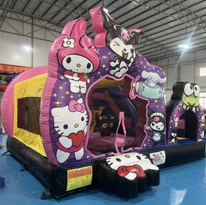 <span class=keywords><strong>Castillo</strong></span> hinchable inflable de 4,5x5 metros, nuevo diseño 2025, casa de salto para niños con tobogán a la venta, casa de rebote de gatito con temas para niñas - Product Image 2