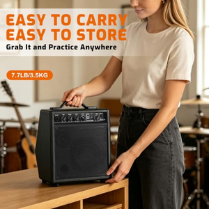 Haut-parleur pour batterie électronique 25W, amplificateur portable Bluetooth pour batterie, clavier et guitares en bois - Product Image 3
