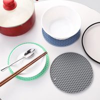 Tapis isolant rond en silicone alvéolé résistant à la chaleur, dessous de plat de cuisine, dessous de verre rond, tapis de protection pour bol, tapis de table