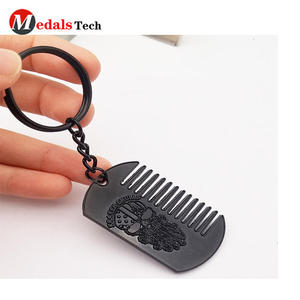 Thẻ Hình Chú Chó Bằng Kim Loại Hình Lược Cắt Mạ Đen Logo Tùy Chỉnh Kèm Dây Chuyền Bóng - Product Image 4