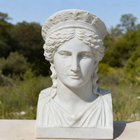 Statue de Portrait de Tête de Déesse en Marbre Blanc, Style Mythologique Antique Personnalisable pour Hall de Musée