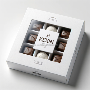 Caja <span class=keywords><strong>de</strong></span> Regalo <span class=keywords><strong>de</strong></span> Cartón con Ventana Transparente y Tapa Personalizada, Fabricada con Lámina Dorada Mate, para Pastelería, Dátiles, <span class=keywords><strong>Chocolate</strong></span> - Product Image 2