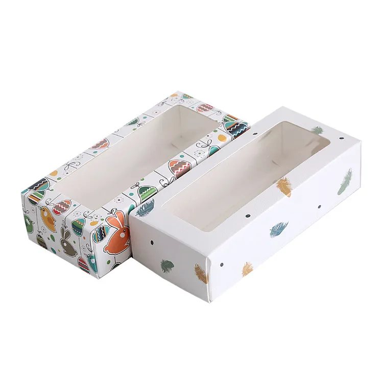 cardboard folding boxes with PVC window for underwear sock small gift packaging box