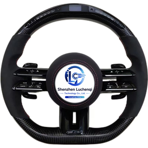 Volant <span class=keywords><strong>sport</strong></span> en carbone véritable avec fonction chauffante en option, compatible avec Mercedes C E G CLA AMG, restylage intérieur - Product Image 2