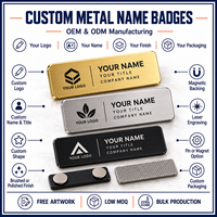 Badge nominatif en métal personnalisé avec support magnétique |   Badge d'identification d'employé gravé personnalisé Fabrication OEM ODM