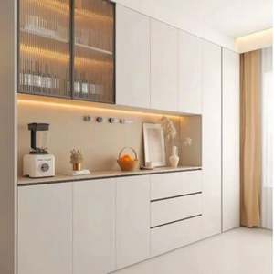 Meubles de salon sur mesure au design moderne, style planche de bois, rangement d'angle et buffet - Product Image 4