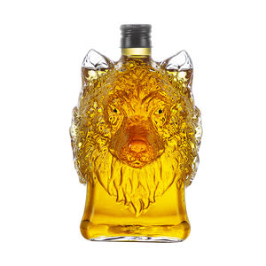 200ml hecho a mano Mini vidrio de borosilicato alto Brandy whisky Tequila Vodka Wolf Head decantador Animal botella 12 botellas del zodiaco - Product Image 1