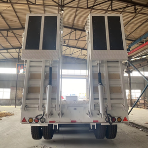 Camion semi-remorque à plateau surbaissé hydraulique ZHONGSHENGTIANQI à 3 essieux, 40 tonnes, plateau surbaissé commercial, Shandong - Product Image 2