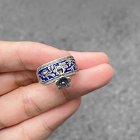Nouvelle bague en cuivre écologique de style antique « Dix milles de fleurs de pêcher », nouvelle bague artistique de style chinois pour femmes