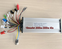 Contrôleur 18 MOSFET 48V/60V/72V 2000W-3000W 40A à onde carrée pour trottinette électrique, vélo électrique, tricycle, moteur et pièces DIY