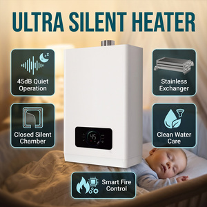 Chauffe-eau instantané au gaz <span class=keywords><strong>propane</strong></span> GPL mural en acier inoxydable 24 kW à onduleur DC pour eau chaude constante - Product Image 1