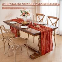 En gros Chemin de table en gaze froissée pour la maison et les tables de mariage