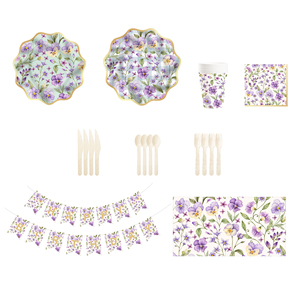 Assiettes et serviettes en papier florales DAMAI, fournitures de fête, vaisselle jetable pour mariage, anniversaire, baby shower, fête du thé - Product Image 6