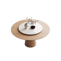 Table à manger moderne minimaliste de grande capacité avec base conique en placage de bois de frêne pour petits et grands espaces