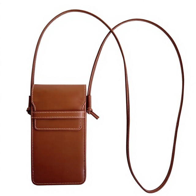Designer Genuine Leather Mobile Phone Crossbody Bag Vertical Cell Phone Wallet Card Cash Pocket Shoulder Pouch Travel Phone Bag