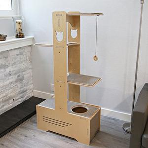 Fabricante de Muebles Personalizados, Torre de Madera Sostenible para Gatos, Casa Rascadora para Mascotas - Product Image 1