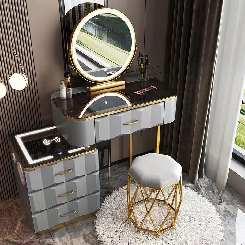 Gray 80 Table Smart Cabinet Smart Mirror Gray Gold Bird Nest