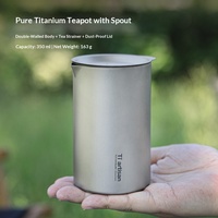 Titanium Craftsman – Théière double couche en titane pur, portable pour le camping en extérieur, service rapide, idéale pour la maison et les voyages